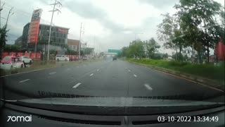 Pickup Slides Into Wrong Lane and T-Bones Car