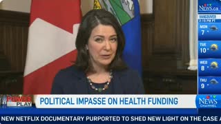 Alberta Premier Danielle Smith tellng the Liberals she doesn't need their "Tainted" health money