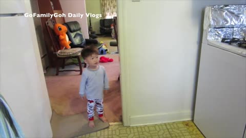 Adorable toddler gets advice from his Dad to be a man