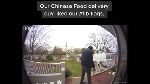 Chinese Food Delivery Guy Says "F**K Biden!" As He Drops Off Food