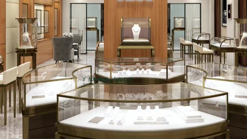 Laos brand diamond jewelry store design & showcase customization project