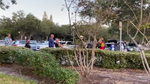 The line of people waiting to vote is well over 100 people at the Coliseum in Pinellas County