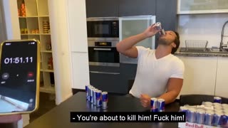 Tristan Tate breaks the Red Bull Drinking Record!