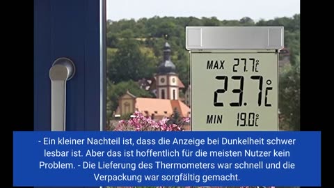 TFA Dostmann Vision digitales Fensterthermometer, 30.1025, großes Display mit Außentemperatur