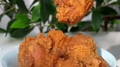 Chicken fried by cat