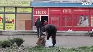 Distribution of humanitarian aid to residents of the Ukrainian city of