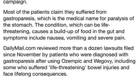 A GIRL TRYING TO LOSE WEIGHT WITH THE DRUG OZEMPIC NOW SUFFERS LIFELONG DIARRHEA