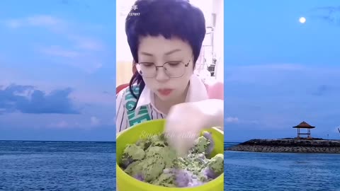 mixed compilation ice with greentea matcha and milk powder ASMR