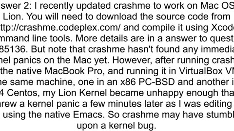 Invoke Mac Kernel Panic