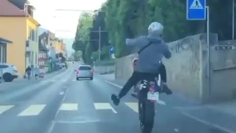 Funny bike stunt
