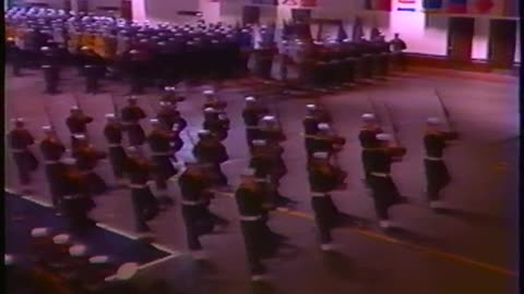From November 1989, Navy drill team performance @ RTC Great Lakes graduation.