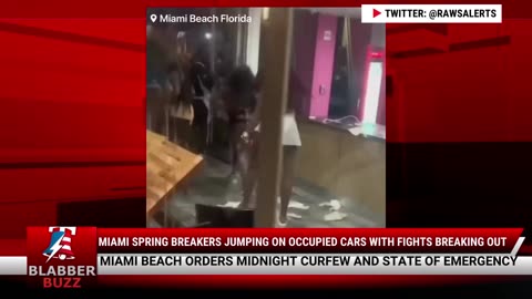 Miami Spring Breakers Jumping On Occupied Cars With Fights Breaking Out