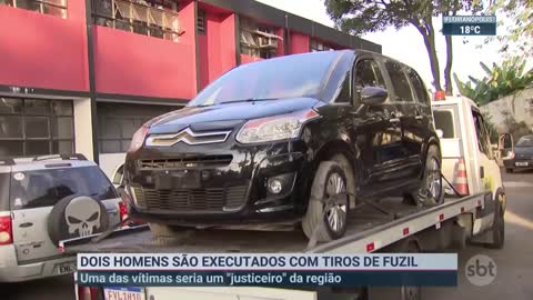 Homens são executados a tiros de fuzil em bar | SBT Brasil (26/05/22)