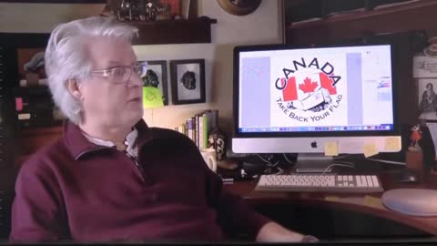 Anti-Freedom Fighter desecrates Canada Flag - With Sticker Design