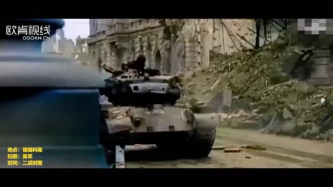 Amazing images of World War II Tank Street Warfare! Pershing destroyed the German Panther