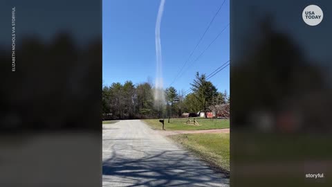 A dust devil visited a family in New York to say Happy Easter!