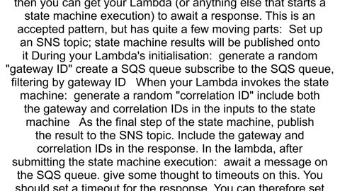 Invoking a step function synchronously from a lambda function