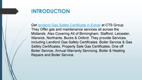 Get landlord Gas Safety Certificate in Exhall