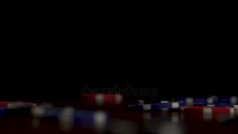 hlaying chips flying at the poker table
