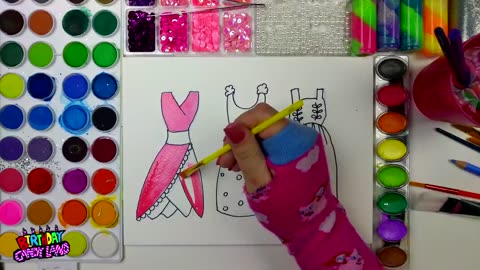Coloring Dresses Pretty and Painting them with Paint, Children can Learn to Color with Paint