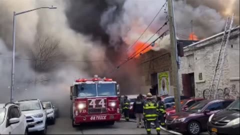 NYC FIREFIGHTERS BATTLING MASSIVE FIRE • WHAT’S BURNING THIS TIME?