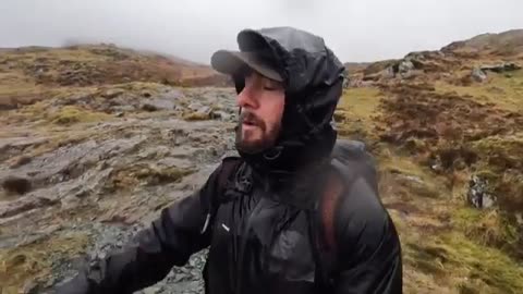 "Surviving the Elements: Solo Mountain Camping in a Torrential Rainstorm"