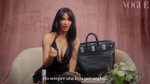 Inside kim kardeshian travel bag