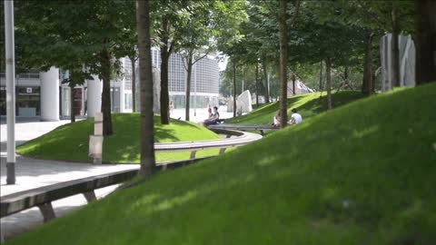 urban design in milan lawns in the form of hemispheres