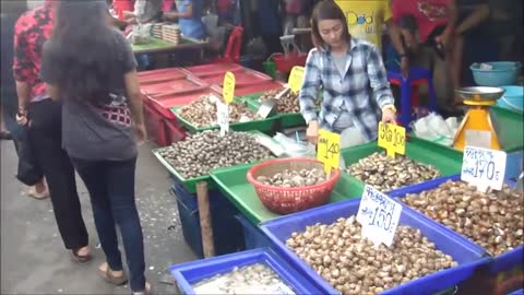 Seafood market Angsila in Bangsaen, Thailand