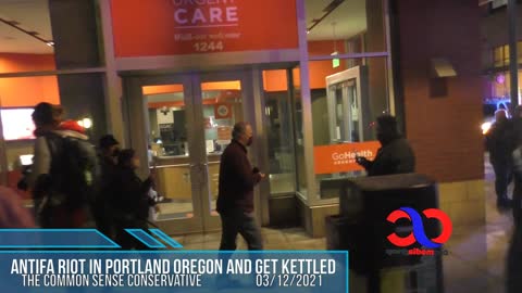 "Anti" Kettled "Fa" By Portland Police After Riot In Downtown Portland Oregon