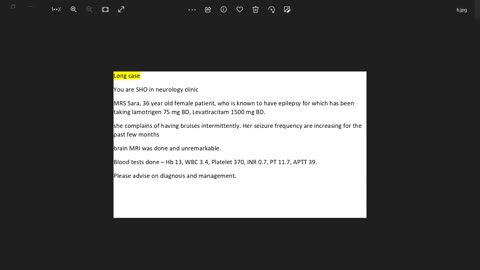 ST2.36 year old lady with epilepsy on lamo and leve