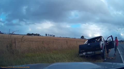 Nissan Flips into Traffic