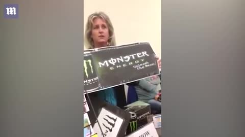 Woman explains the Satanic messaging on Monster Energy drink cans and advertising.