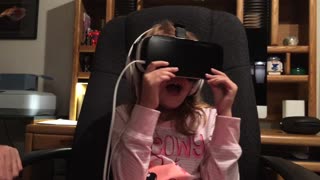 WHOA! Girl reacts to virtual reality
