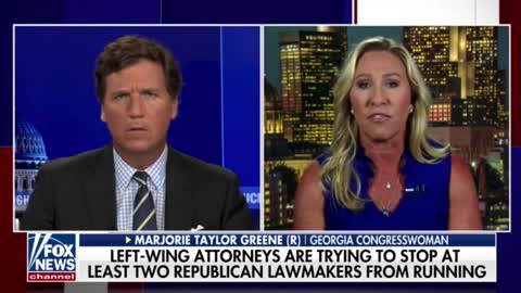 Marjorie Taylor Greene tells Tucker Carlson about an effort to keep her off the ballot