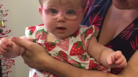 Cute Baby Gets Glasses