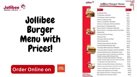 Jollibee Burger Menu With Prices Philippines