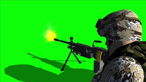 Army Gun Firing Green screen Video