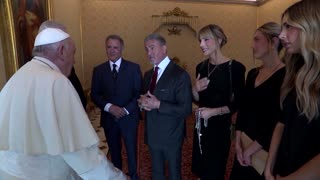 Pope meets Sylvester Stallone