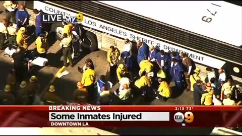 Bus Carrying 38 Inmates, 2 Deputies Crashes In Downtown Los Angeles