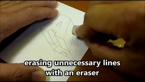 Very Easy!! How To Drawing 3D Floating Letter "A" 3D Trick With Art Gallery