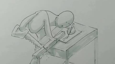 bro, draw a picture of a person working while studying
