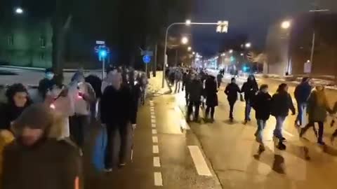 Ulm Germany - Citizens hit the streets in full force last night to continue to protest for Freedom