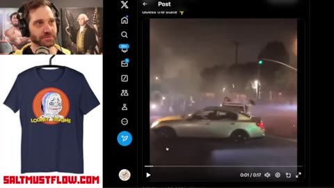Car Gets Attacked During Illegal Sideshow & Runs Over Idiots