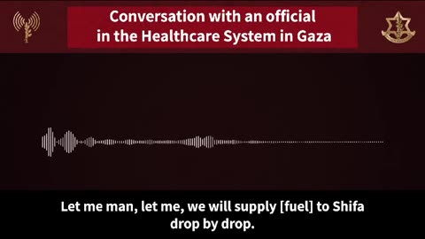 Healthcare official in Gaza says Hamas uses the Shifa hospital's fuel for terrorist purposes