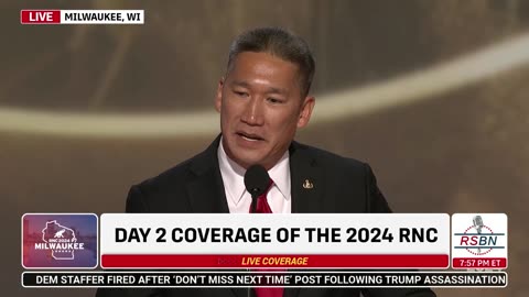 WATCH: Candidate for U.S. Sen. Hung Cao Speaks at 2024 RNC in Milwaukee, WI - 7/16/2024