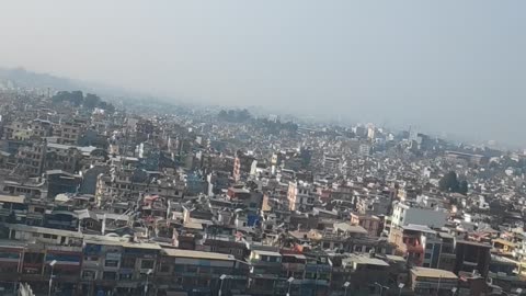 concrete city!! Kathmandu from the plane!!!!