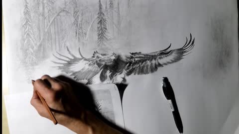 How to draw a immature golden eagle