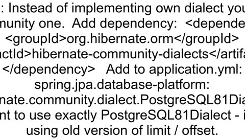 JPA 3 Hibernate PostgreSQL 963 errors in queries with limitation