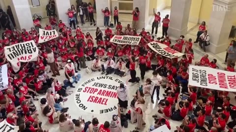 Demonstrators Stage Protest Against U S Aid to Israel In U S Capitol Building Amid Netanyahu Visit